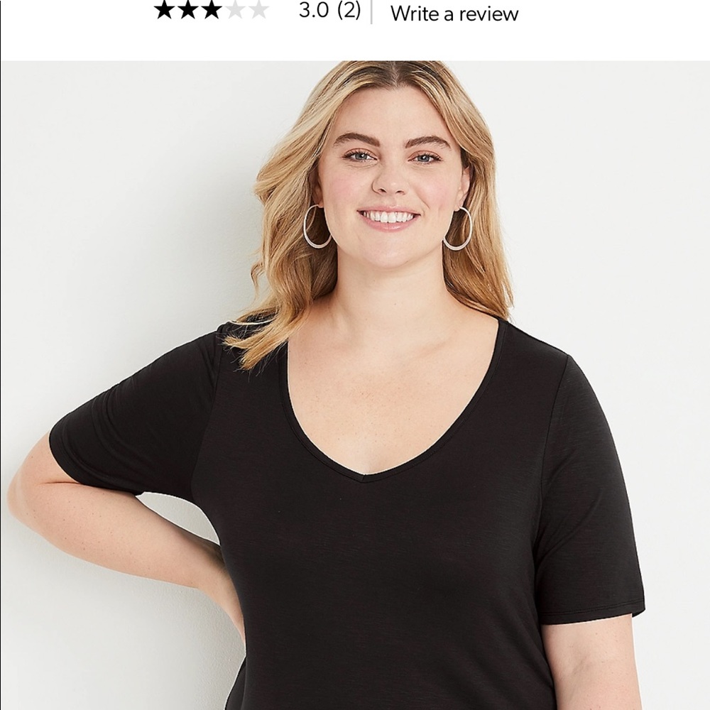 Maurices Plus Size 2 V Neck Tunic Tee